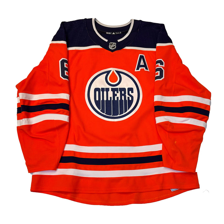 Adam Larsson Edmonton Oilers Game Worn Jersey - 2020-21 Orange Set #1 - T03923