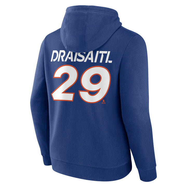 Leon Draisaitl Edmonton Oilers 2024-25 Fanatics Authentic Pro Blue Name & Number Hoodie