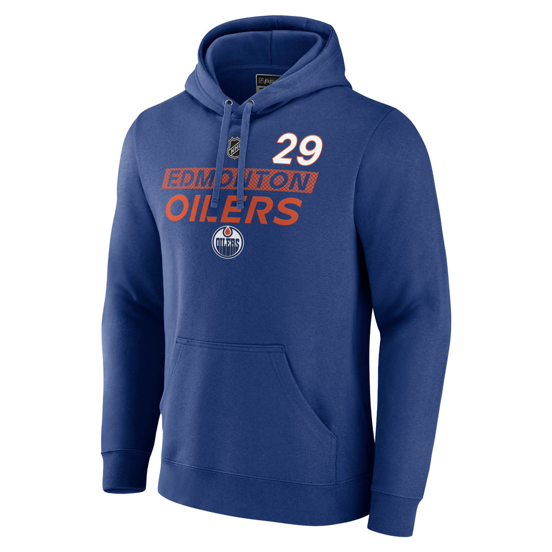 Leon Draisaitl Edmonton Oilers 2024-25 Fanatics Authentic Pro Blue Name & Number Hoodie