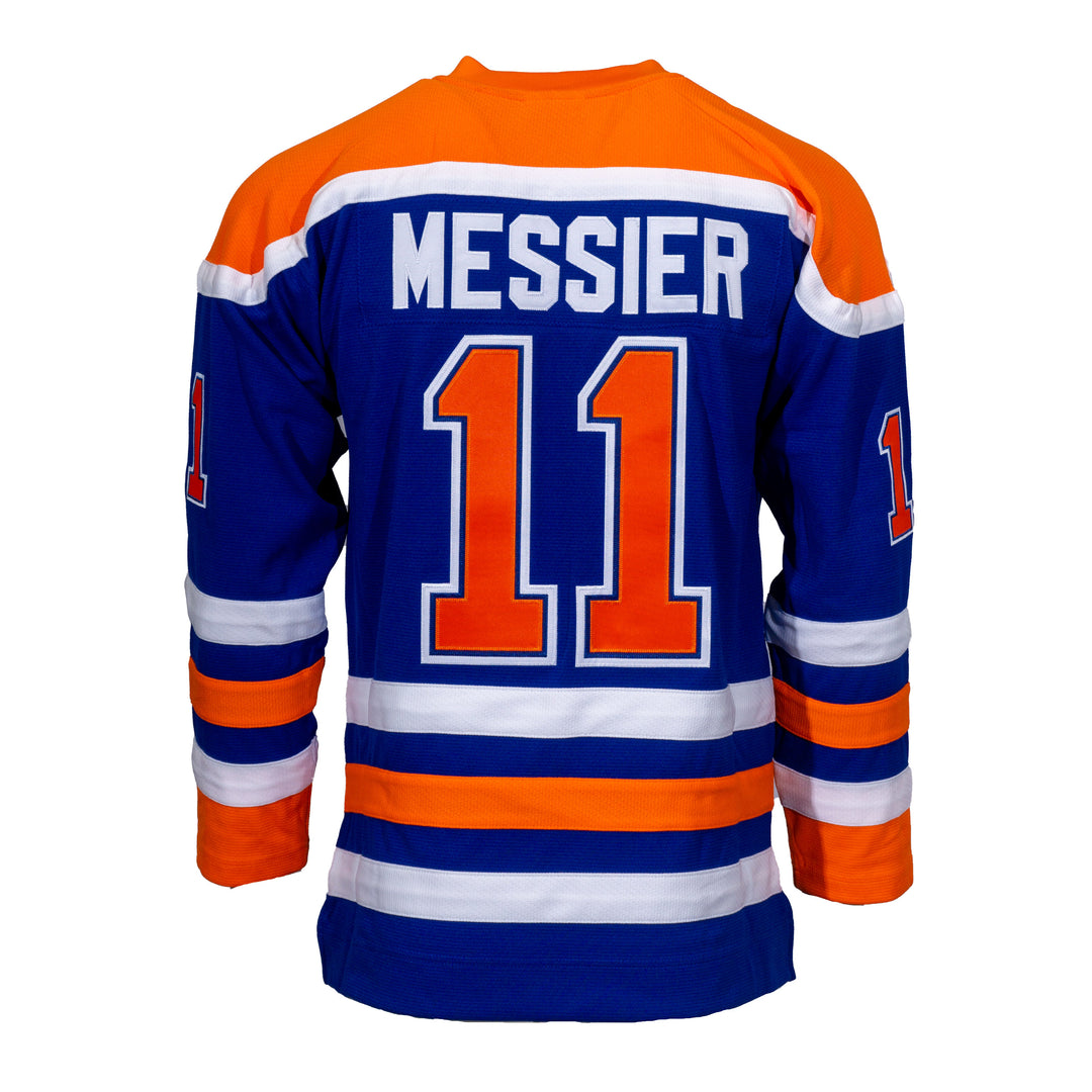 Mark Messier Edmonton Oilers Mitchell & Ness 1986-87 Blue Line Retro Royal Jersey