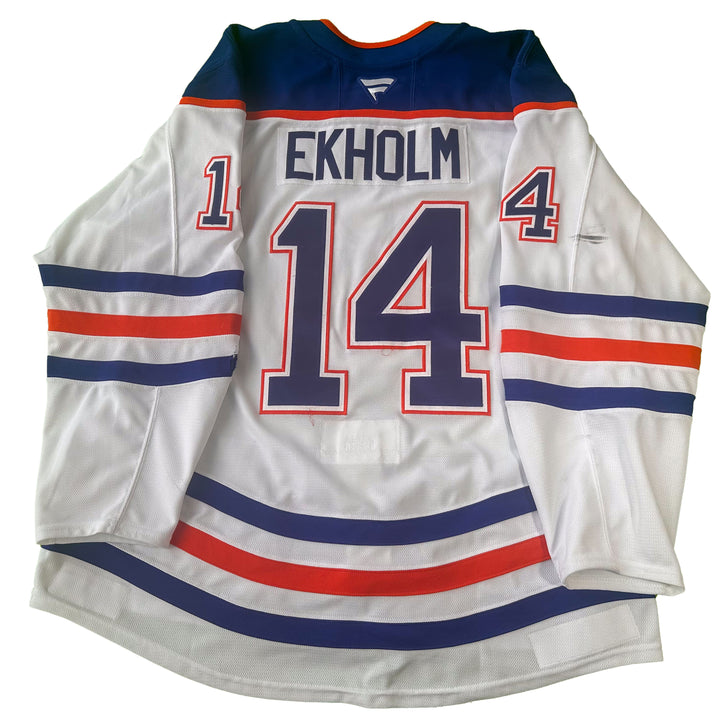 Mattias Ekholm Edmonton Oilers Game Worn Jersey - 2024-25 White Set #1 - C00172