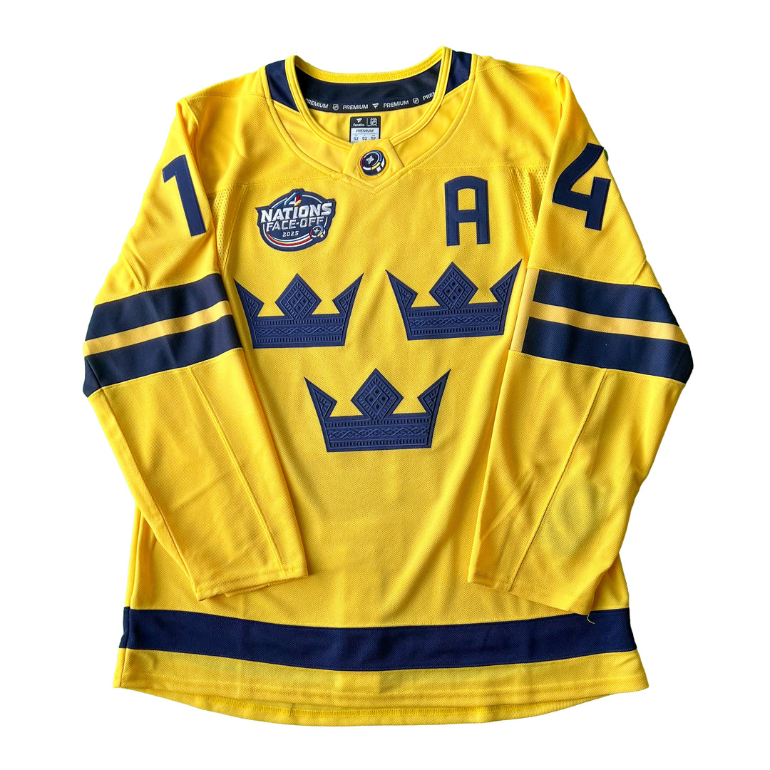 Mattias Ekholm Team Sweden 2025 4 Nations Face-Off Fanatics Premium Yellow Jersey