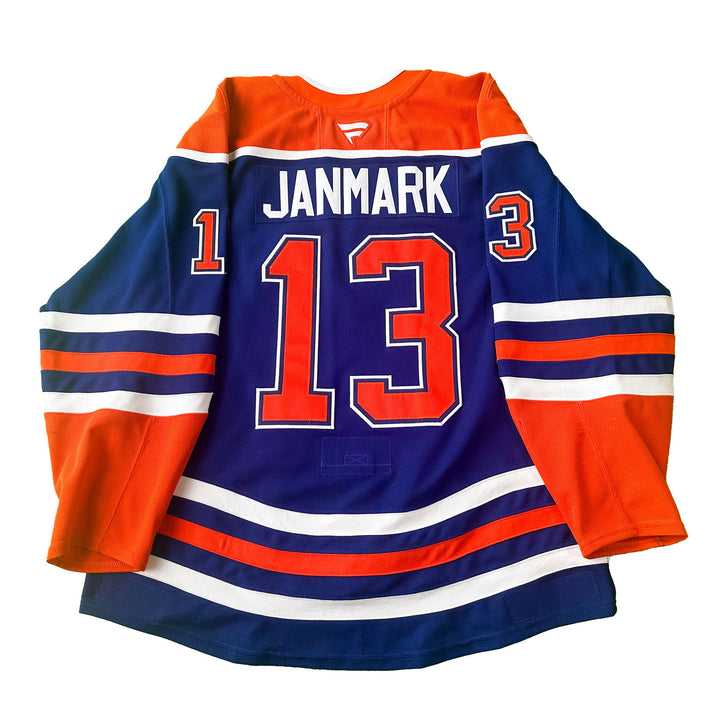 Mattias Janmark Edmonton Oilers Game Worn Jersey - 2024-25 Royal Blue Set #1 - C00145