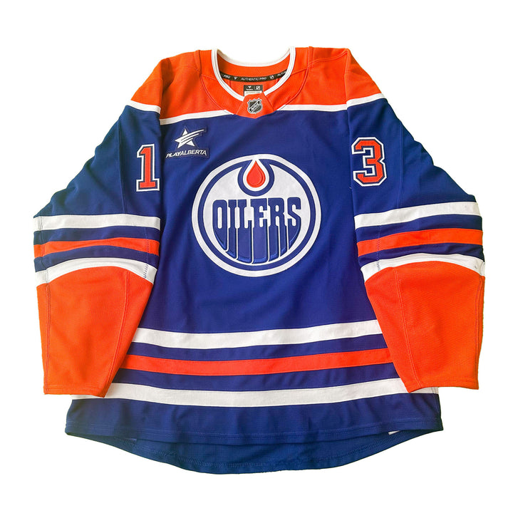 Mattias Janmark Edmonton Oilers Game Worn Jersey - 2024-25 Royal Blue Set #1 - C00145