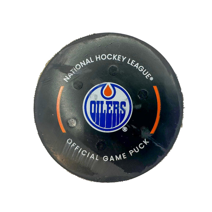 Connor McDavid Edmonton Oilers Preseason Goal Puck - Oct. 4/2023 vs Calgary Flames #24120