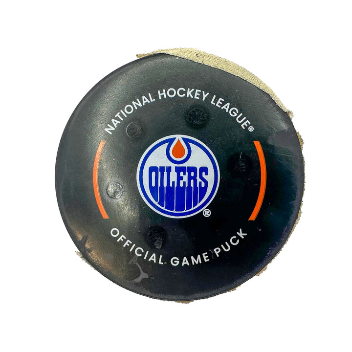 Connor McDavid Edmonton Oilers Preseason Goal Puck - Oct. 6/2023 vs Seattle Kraken #24127