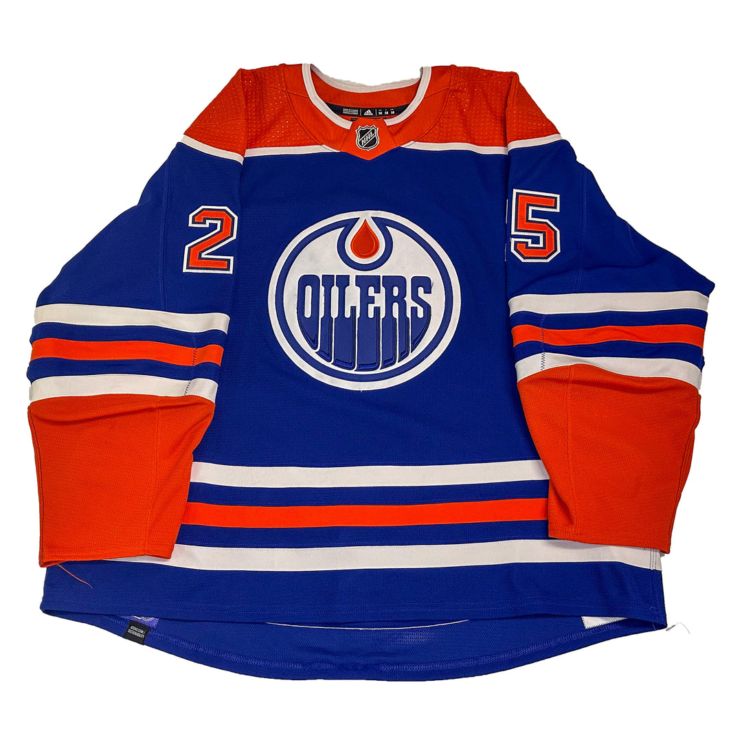 Darnell Nurse Edmonton Oilers Game Worn Jersey - 2023-24 Royal Blue Set #3 - B00442