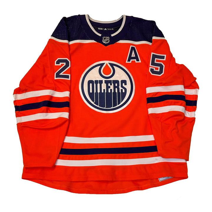 Darnell Nurse Edmonton Oilers Game Worn Jersey - 2020-21 Orange Set #1 - T03612