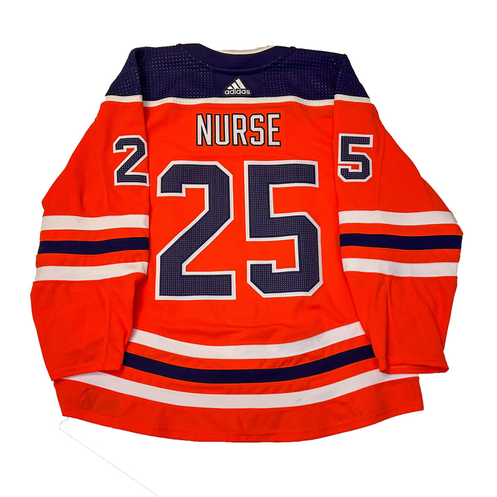 Darnell Nurse Edmonton Oilers Game Worn Jersey - 2020-21 Orange Set #1 - T03612