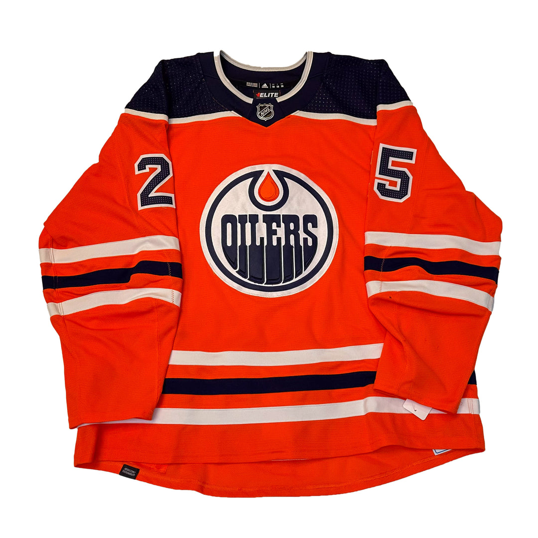 Darnell Nurse Edmonton Oilers Game Worn Jersey - 2021-22 Orange Set #1 - U05724