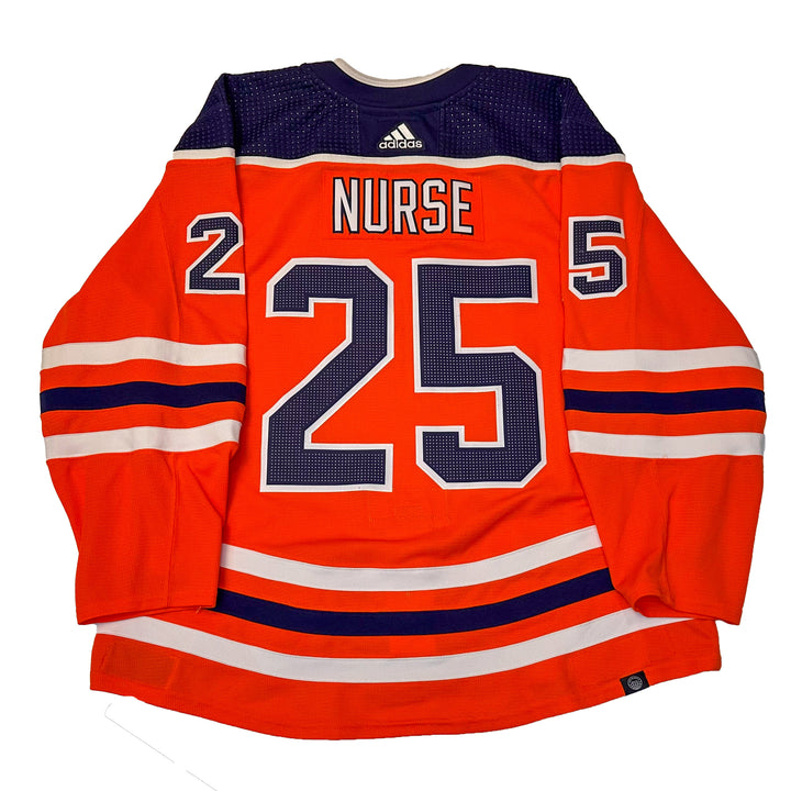 Darnell Nurse Edmonton Oilers Game Worn Jersey - 2021-22 Orange Set #1 - U05724