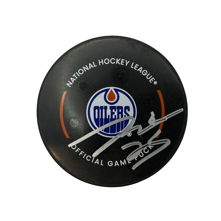 Darnell Nurse Edmonton Oilers Autographed Goal Puck - Oct. 21/2023 vs Winnipeg Jets #24146