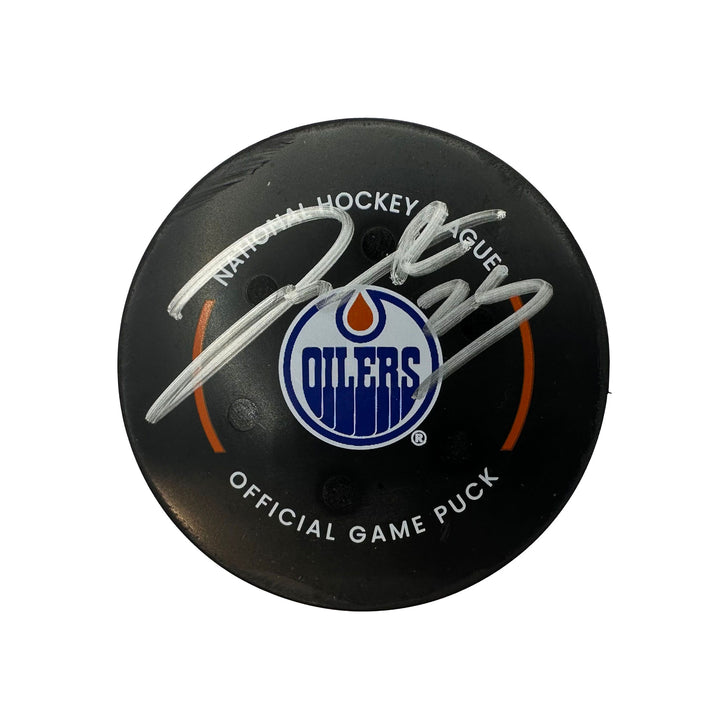 Darnell Nurse Edmonton Oilers Autographed Goal Puck - Nov. 4/2023 vs Nashville Predators #24173