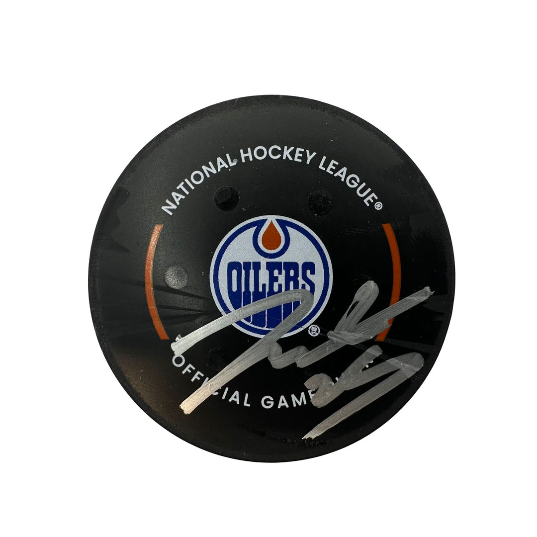 Darnell Nurse Edmonton Oilers Autographed Goal Puck - Dec. 14/2023 vs Tampa Bay Lightning #24253