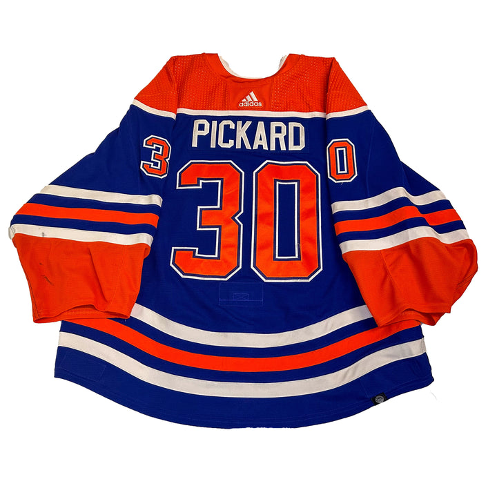 Calvin Pickard Edmonton Oilers Game Worn Jersey - 2023-24 Royal Blue Set #3 - B00447