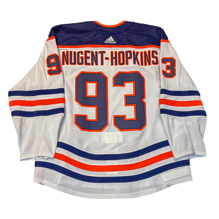 Ryan Nugent-Hopkins Edmonton Oilers Game Worn Jersey - 2021-22 White Set #1 - U05751