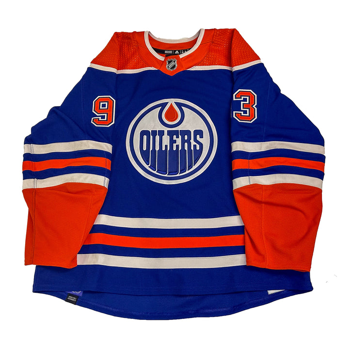 Ryan Nugent-Hopkins Edmonton Oilers Game Worn Jersey - 2023-24 Royal Blue Set #3 - B00458