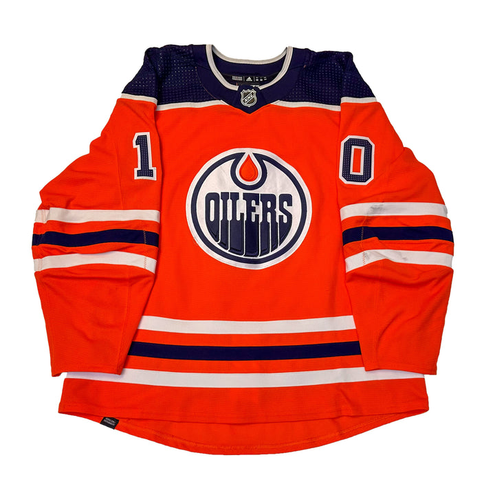 Derek Ryan Edmonton Oilers Game Worn Jersey - 2021-22 Orange Set #1 - U05717