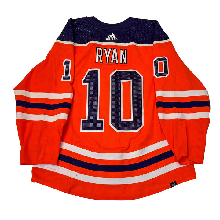 Derek Ryan Edmonton Oilers Game Worn Jersey - 2021-22 Orange Set #1 - U05717