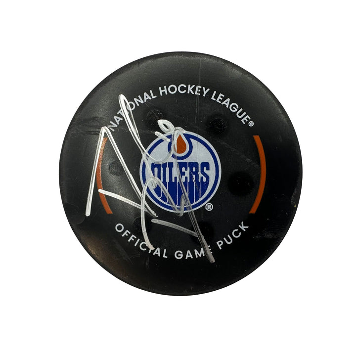 Derek Ryan Edmonton Oilers Autographed Goal Puck - Dec. 10/2023 vs New Jersey Devils #24234