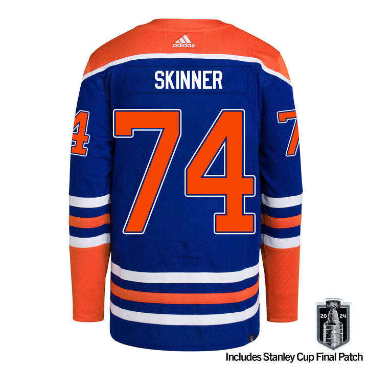 Stuart Skinner Edmonton Oilers adidas Primegreen Authentic Royal Blue Home Jersey w/ STANLEY CUP FINAL PATCH