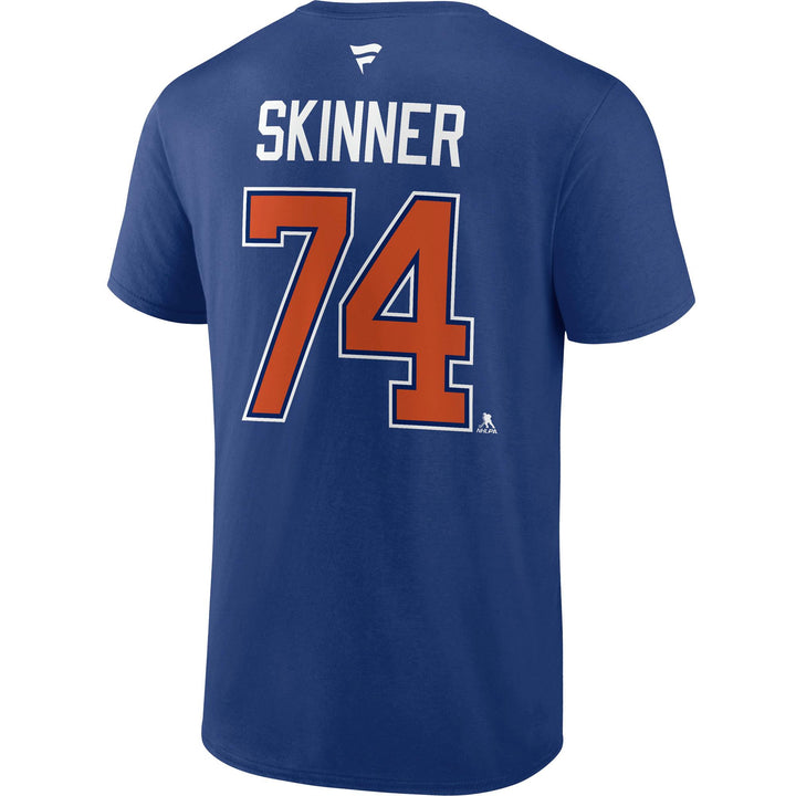 Stuart Skinner Edmonton Oilers Name & Number Blue T-Shirt