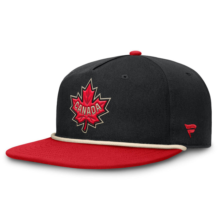 Team Canada 2025 4 Nations Face-Off Fanatics Black Snapback Hat