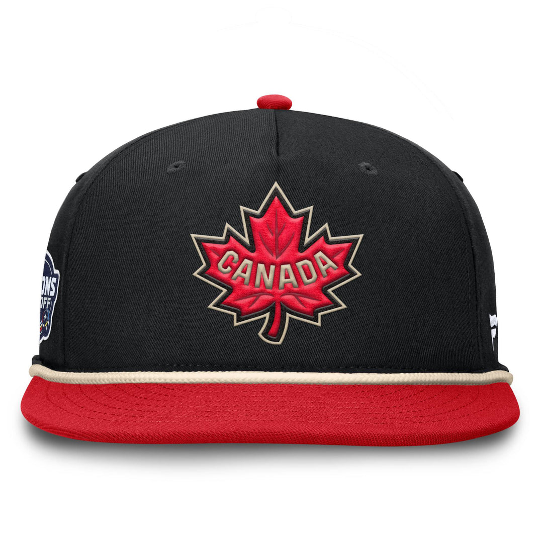 Team Canada 2025 4 Nations Face-Off Fanatics Black Snapback Hat