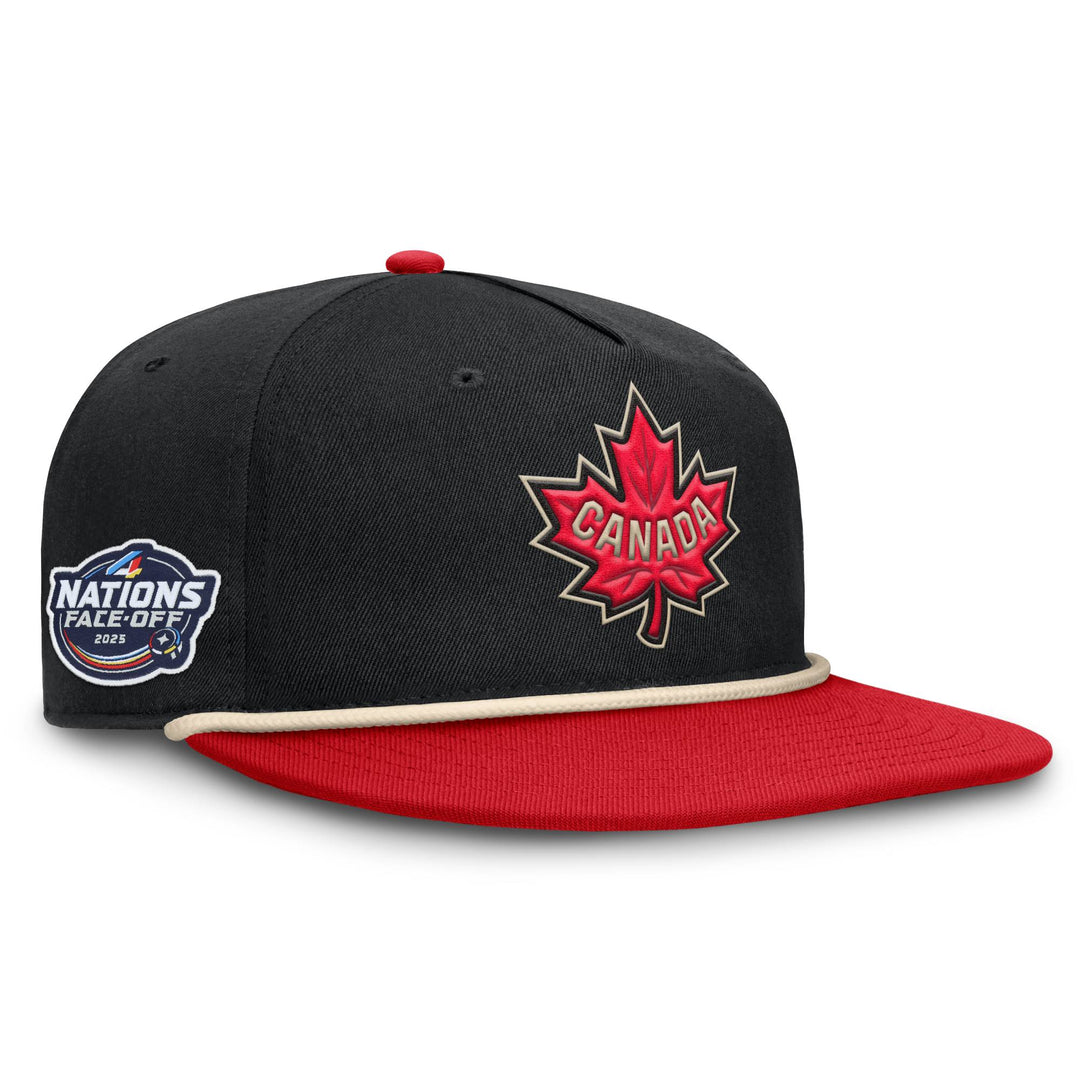 Team Canada 2025 4 Nations Face-Off Fanatics Black Snapback Hat