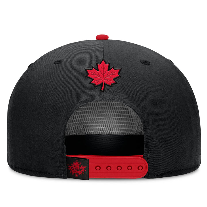 Team Canada 2025 4 Nations Face-Off Fanatics Black Snapback Hat