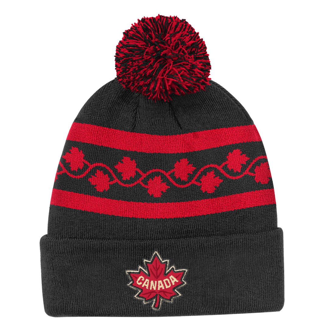 Team Canada 2025 4 Nations Face-Off Youth Outerstuff Black Knit Toque