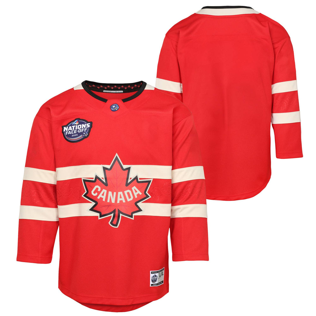 Team Canada 2025 4 Nations Face-Off Youth Outerstuff Red Blank Jersey