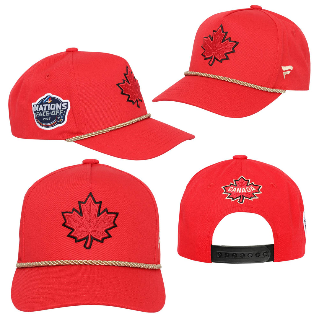 Team Canada 2025 4 Nations Face-Off Youth Outerstuff Red Snapback Hat