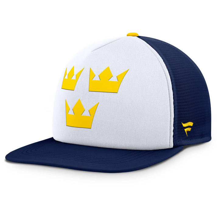 Team Sweden 2025 4 Nations Face-Off Fanatics Navy Foam Trucker Hat