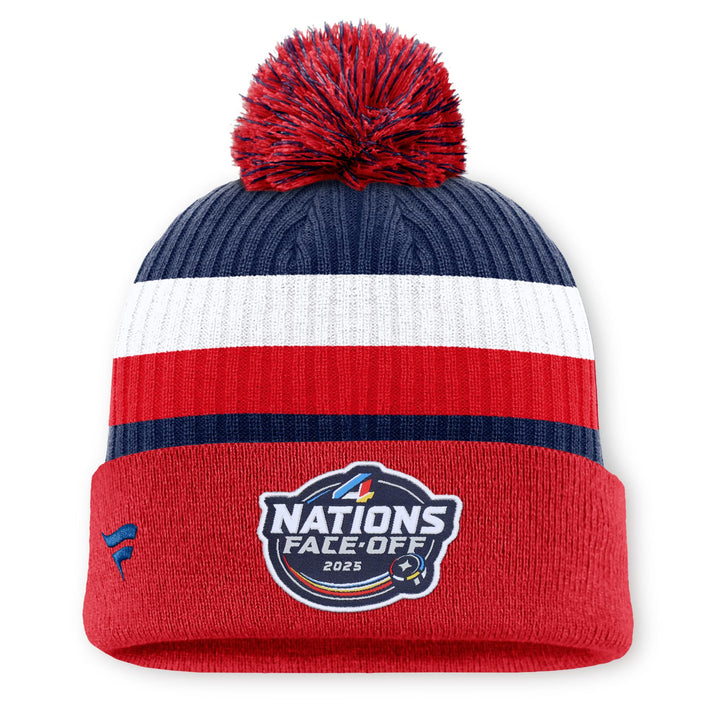 Team USA 2025 4 Nations Face-Off Fanatics Navy Cuffed Knit Toque w/Pom