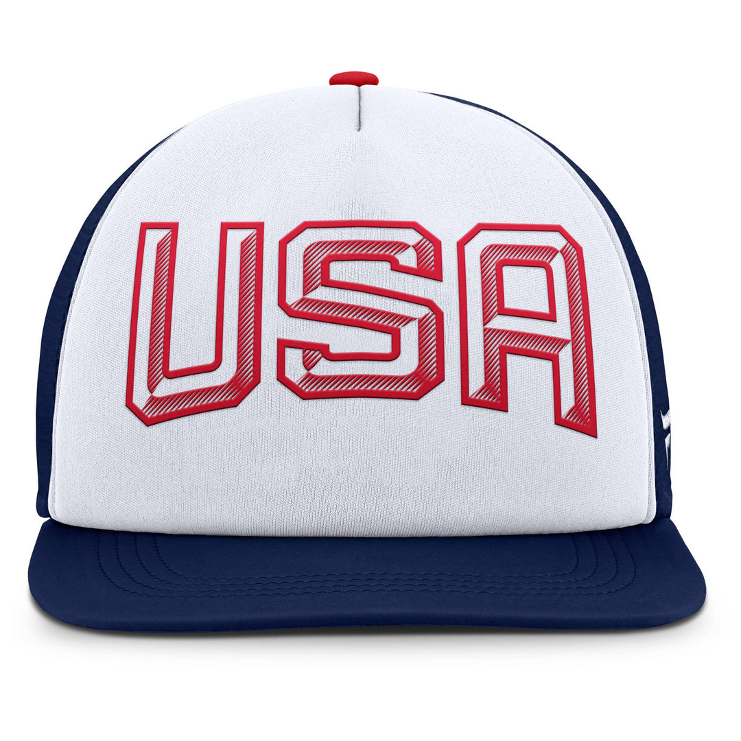 Team USA 2025 4 Nations Face-Off Fanatics Navy Foam Trucker Hat