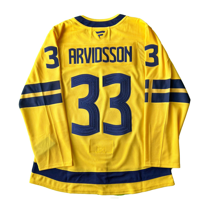 Viktor Arvidsson Team Sweden 2025 4 Nations Face-Off Fanatics Premium Yellow Jersey