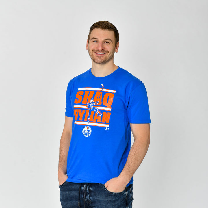 Zach Hyman Edmonton Oilers “SHAQ HYMAN” Blue T-Shirt