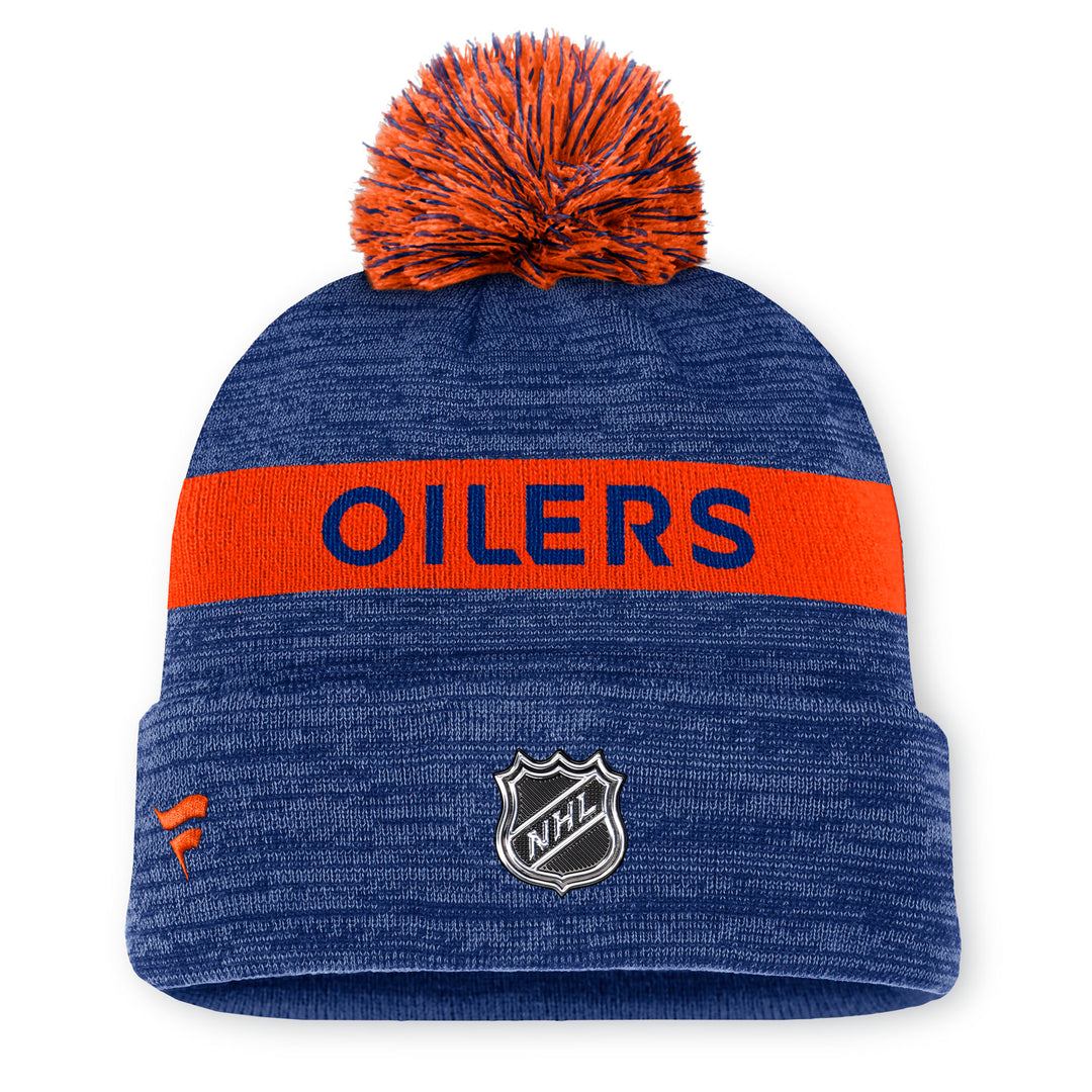 Edmonton Oilers 2024-25 Fanatics Authentic Pro Rink Blue Cuffed Toque W/ Pom