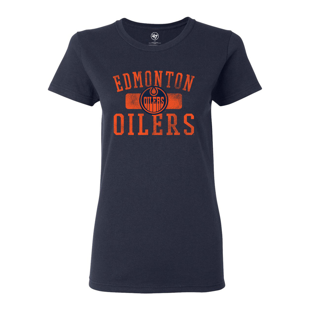 Connor McDavid Edmonton Oilers Womens Distressed Name & Number T-Shirt