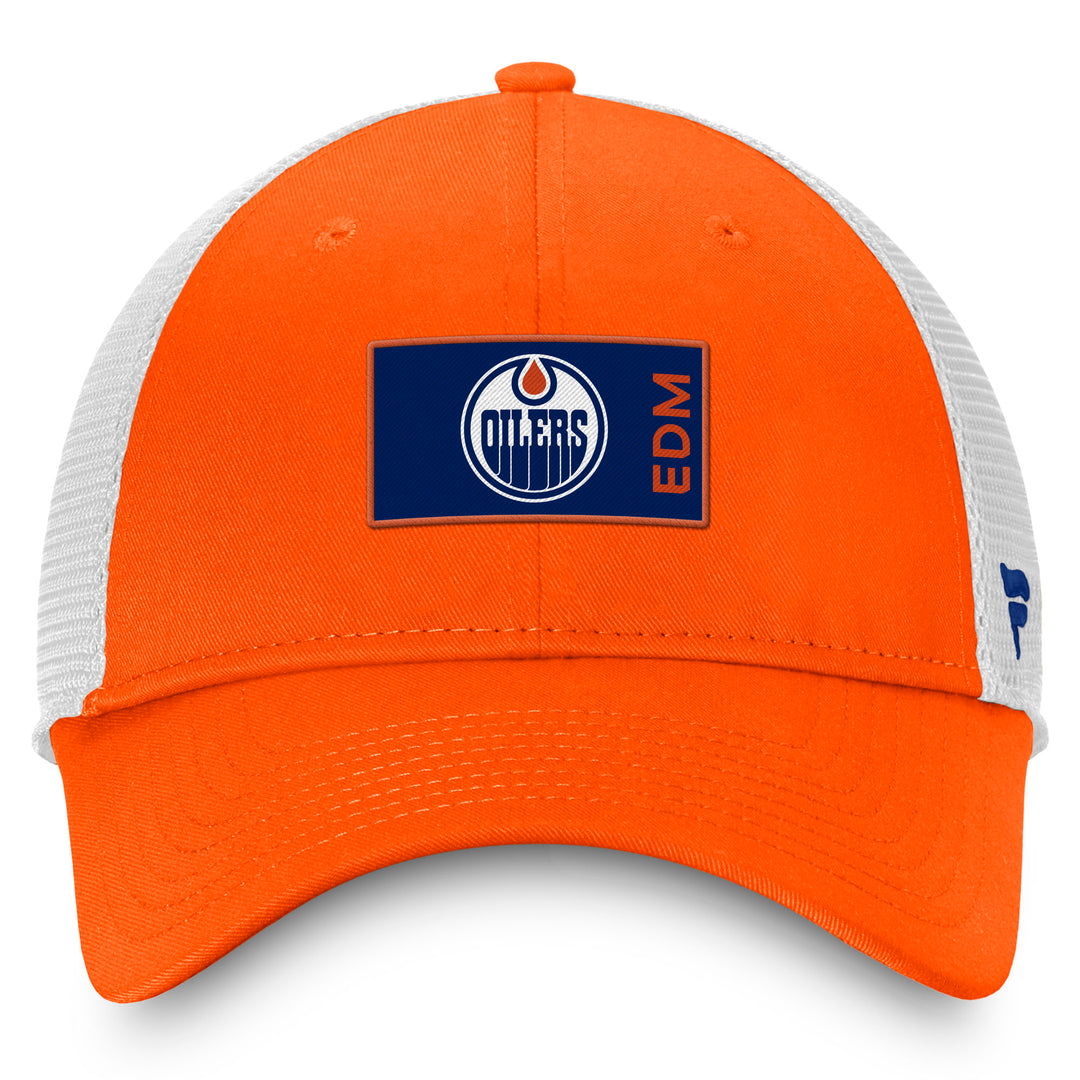 Edmonton Oilers Fanatics Orange Game Train Authentic Pro Snapback Hat