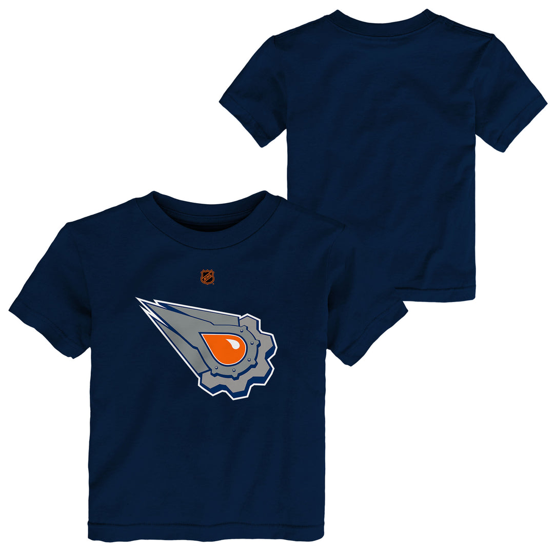 Edmonton Oilers Toddler Outerstuff Navy Reverse Retro Logo Tee