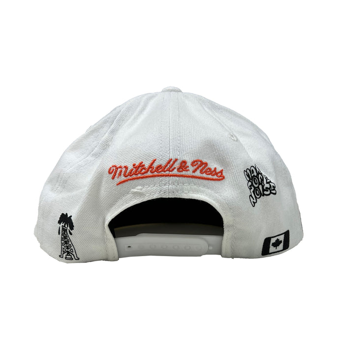 Edmonton Oilers Mitchell & Ness Doodles White Snapback Hat