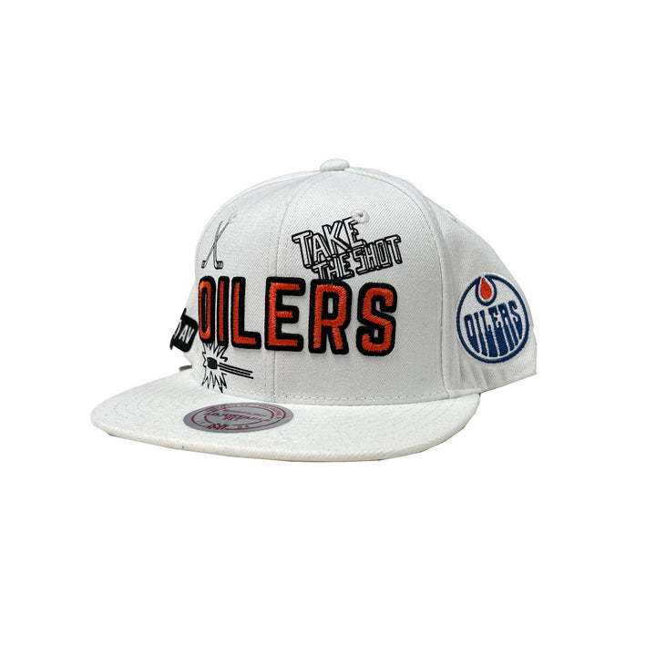 Edmonton Oilers Mitchell & Ness Doodles White Snapback Hat