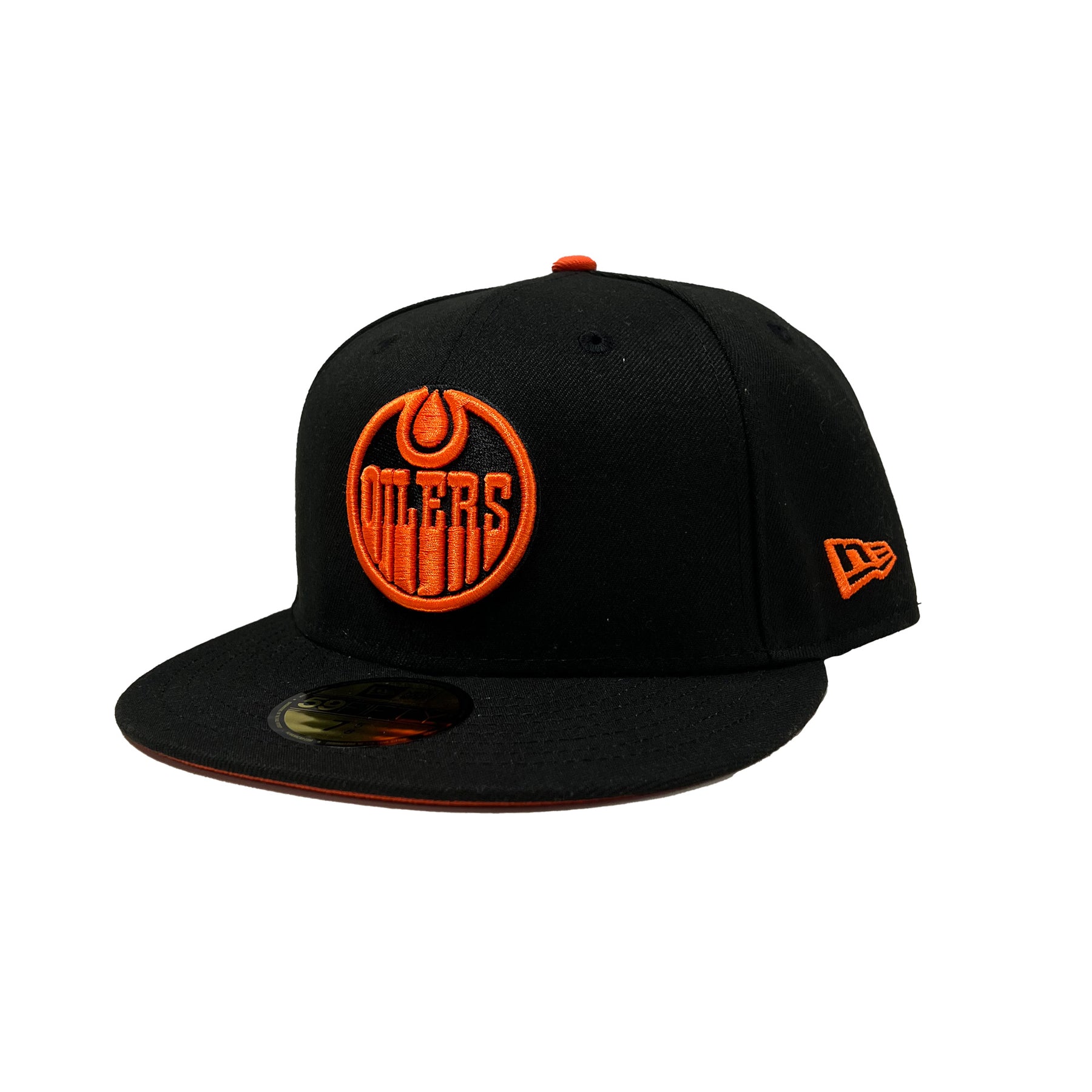 Edmonton Oilers New Era Black & Orange 59FIFTY Fitted Logo Hat – ICE  District Authentics