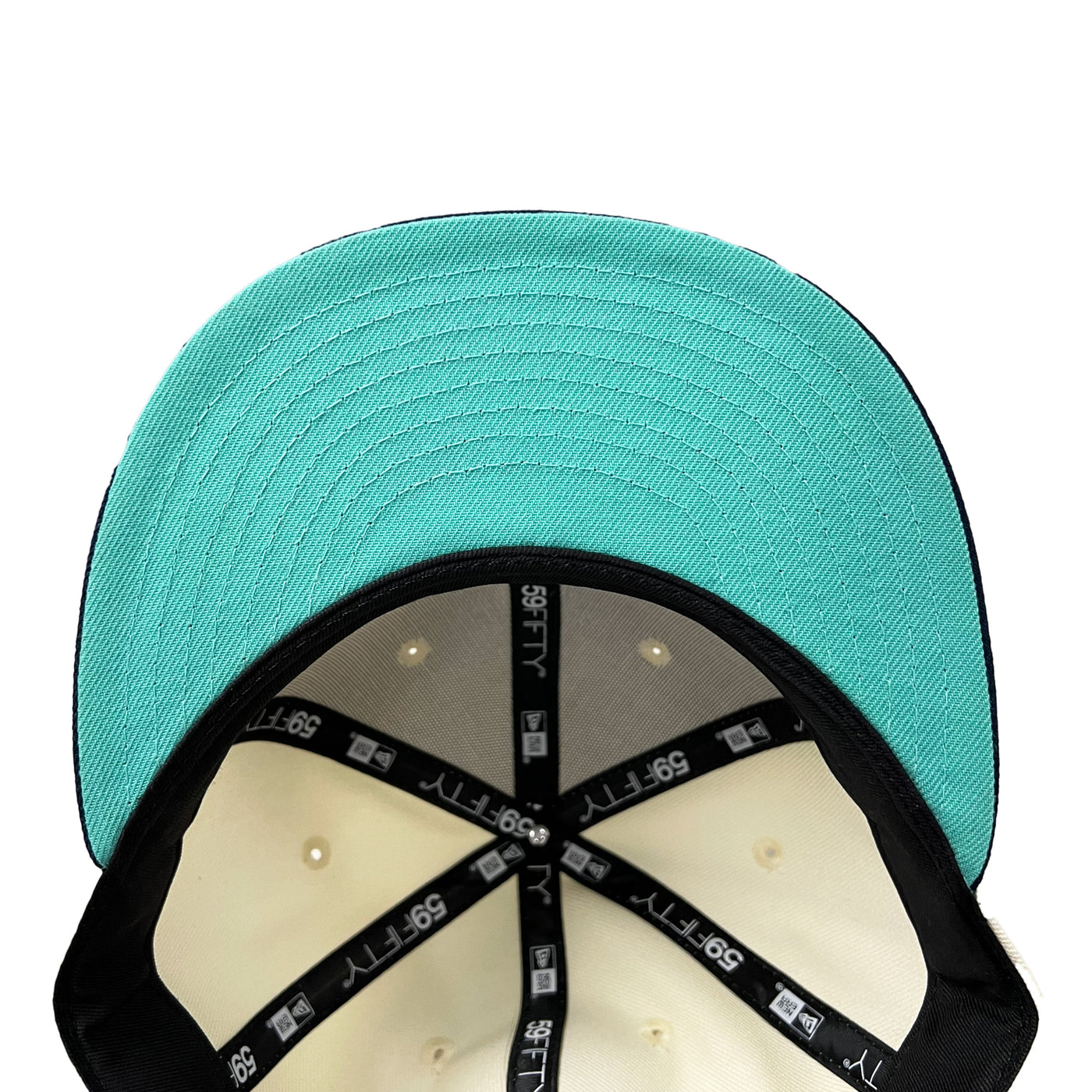 Edmonton Oilers New Era Cream & Blue Chrome Oceanside 59FIFTY