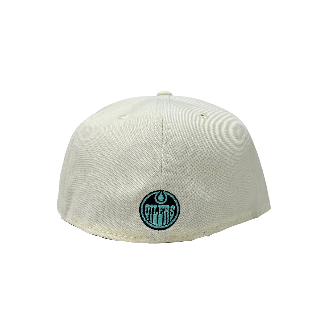 Edmonton Oilers New Era Cream & Blue Chrome Oceanside 59FIFTY