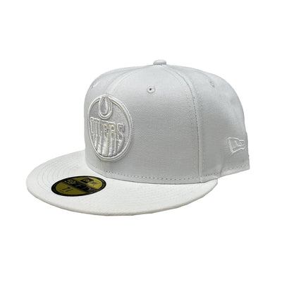 Edmonton Oilers New Era Cream & Blue Chrome Oceanside 59FIFTY