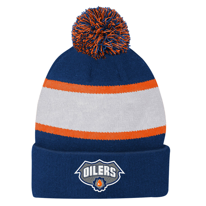 Edmonton Oilers Youth Outerstuff Reverse Retro Cuffed Pom Knit