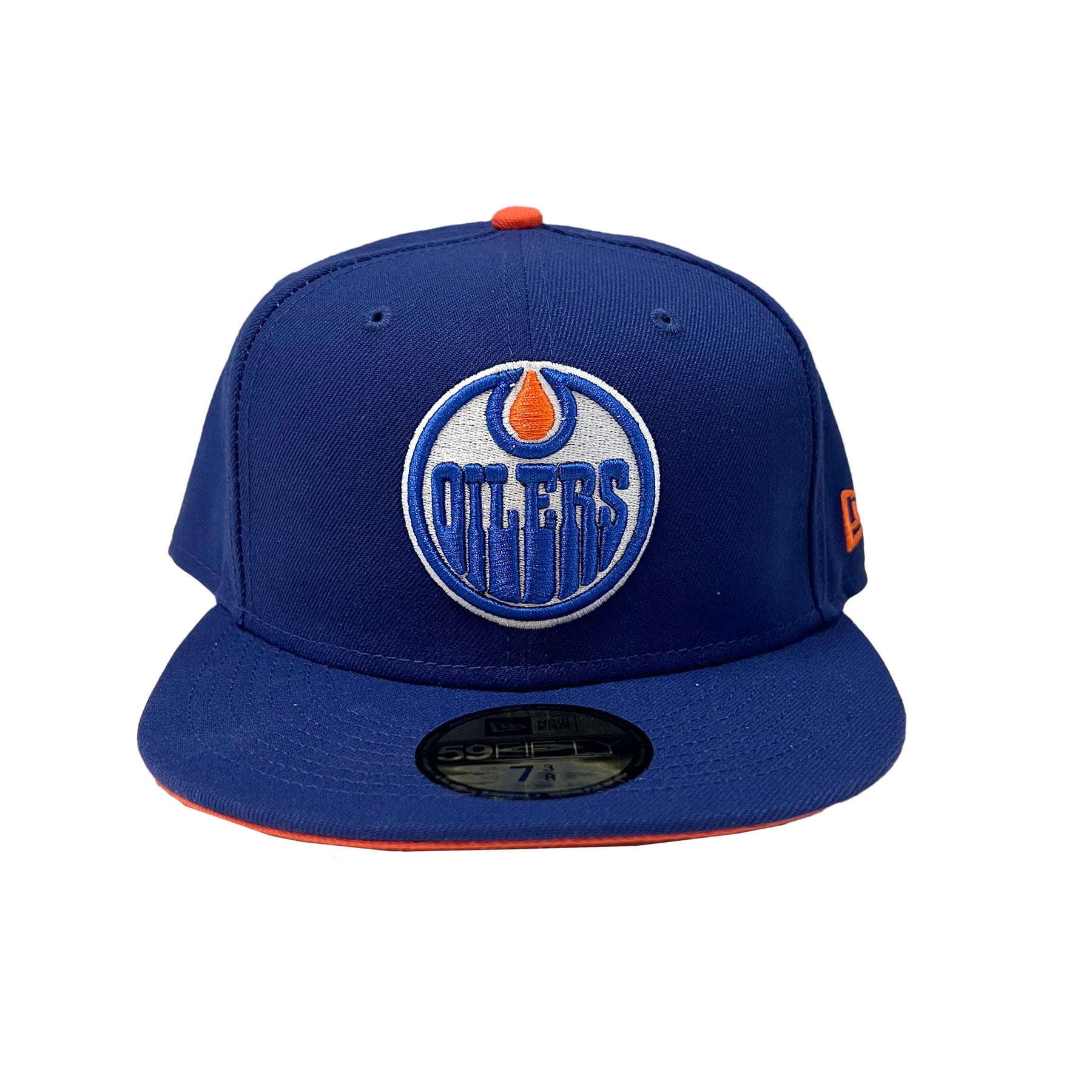 Edmonton Oilers New Era Black & White 59FIFTY Fitted Logo Hat